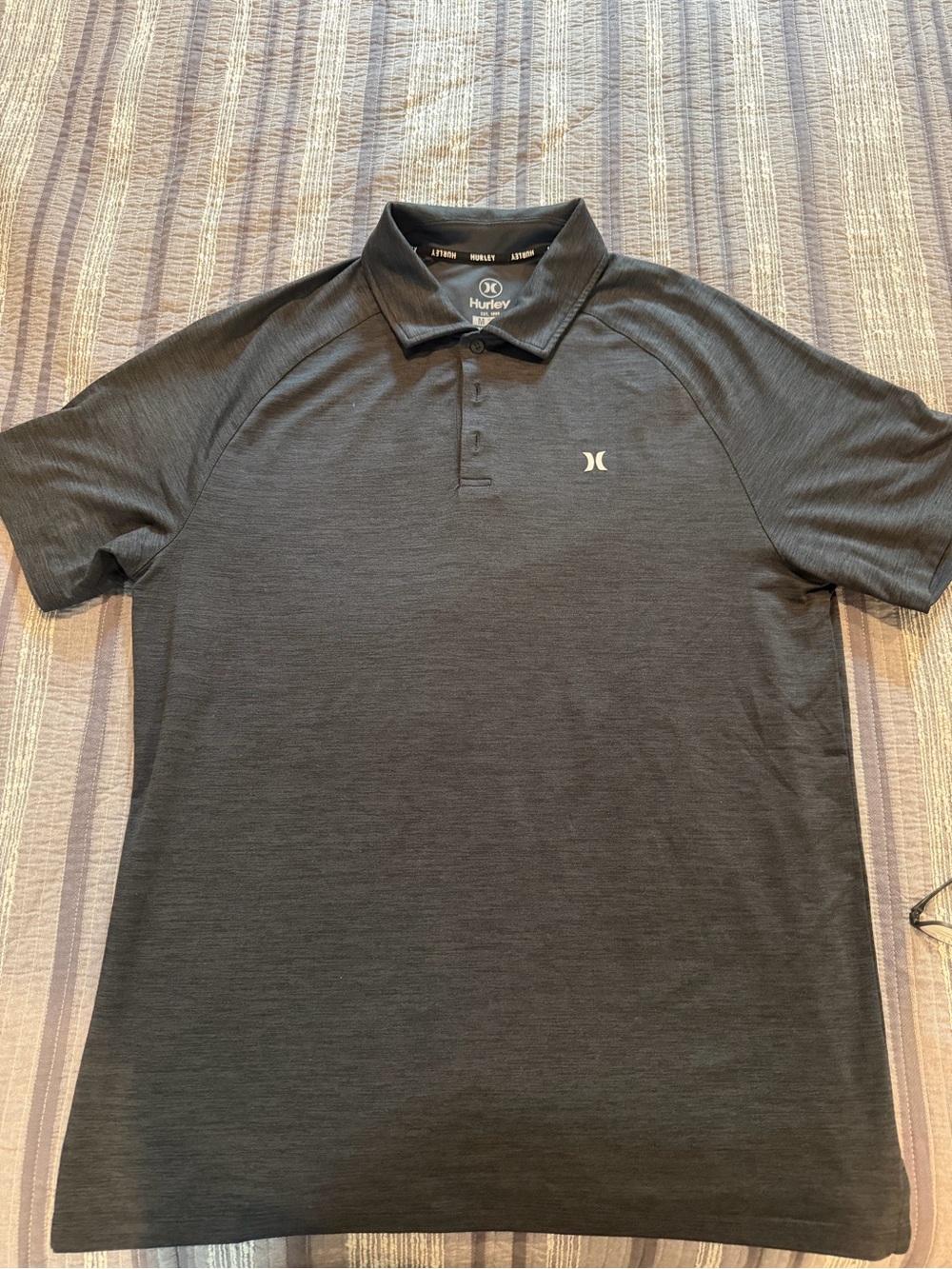 Hurley Men’s Dark Gray Polo with Subtle Logo